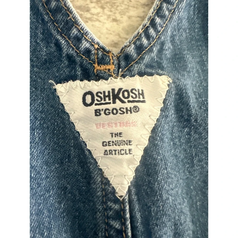 Vintage 90s OshKosh B'gosh Pleated Denim Vestbak Overalls Size 12M
